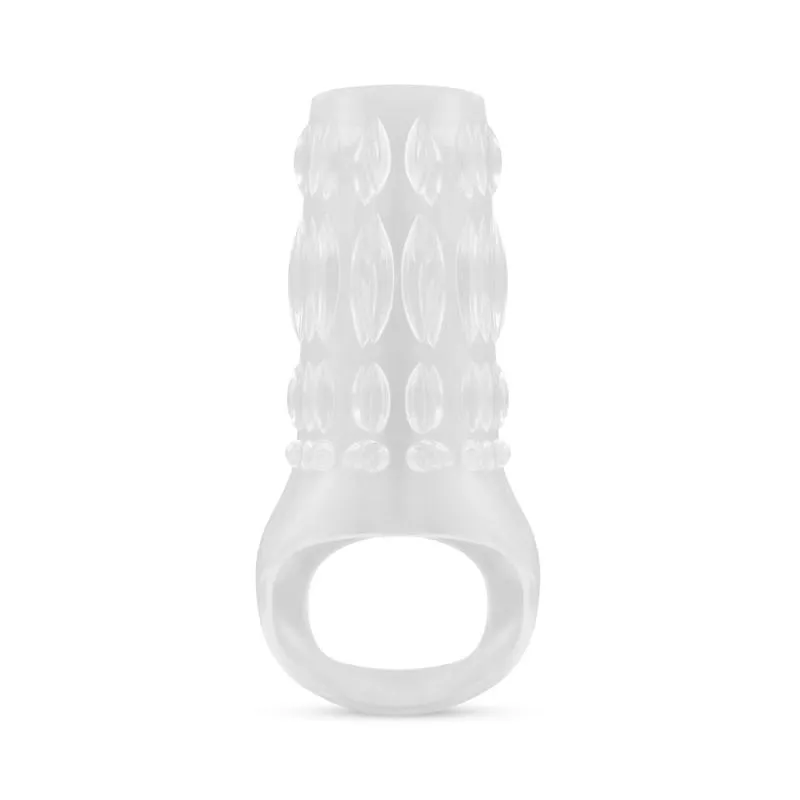 Gerippte offene Penis-Hülle - Transparent