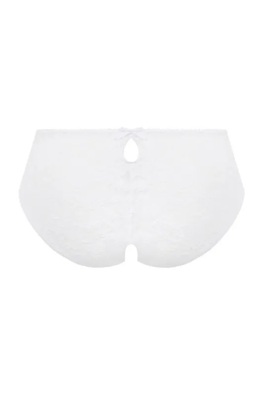 Christine - Schrittfreier Strap-String aus Spitze - Weiß