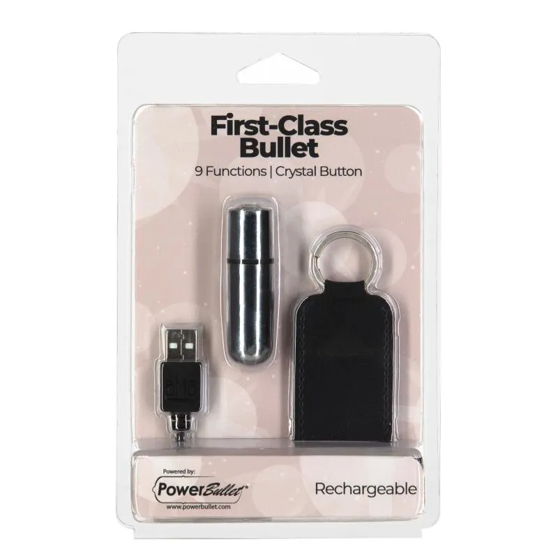 PowerBullet - First Class Mini Bulllet with Crystal 9 Function Silver