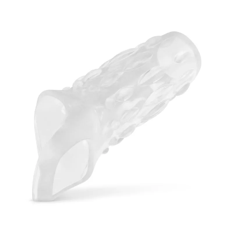 Gerippte offene Penis-Hülle - Transparent