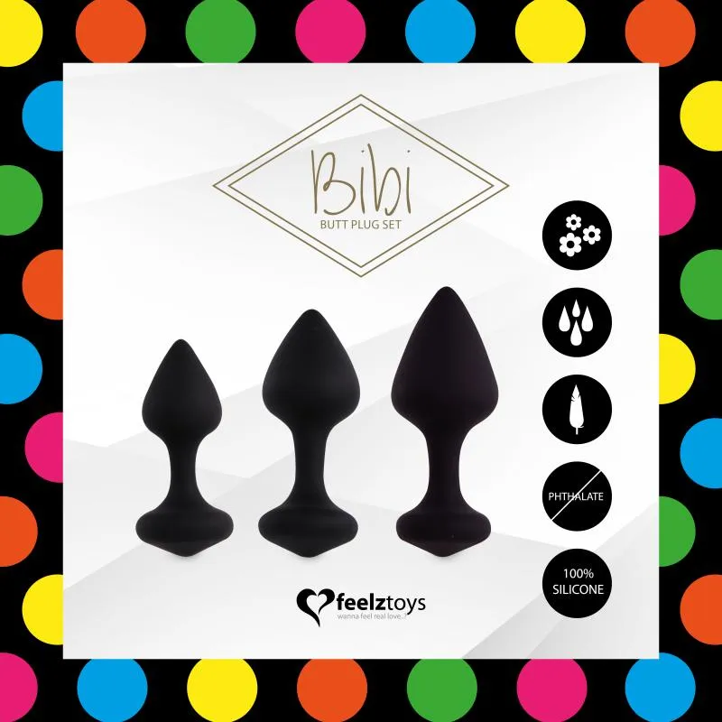 FeelzToys - Bibi Butt Plug Set 3 Stück - Schwarz
