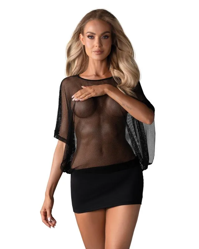 Punk-Kleid & Tanga - schwarz