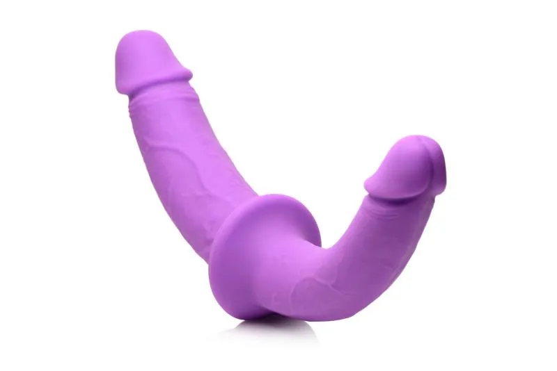 XR Brands - Doppeldildo mit Gurt - Lila