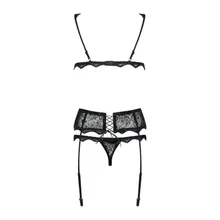 Obsessive Dreiteiliges BH-Set Schwarz Obsessive Dreiteiliges BH-Set Schwarz