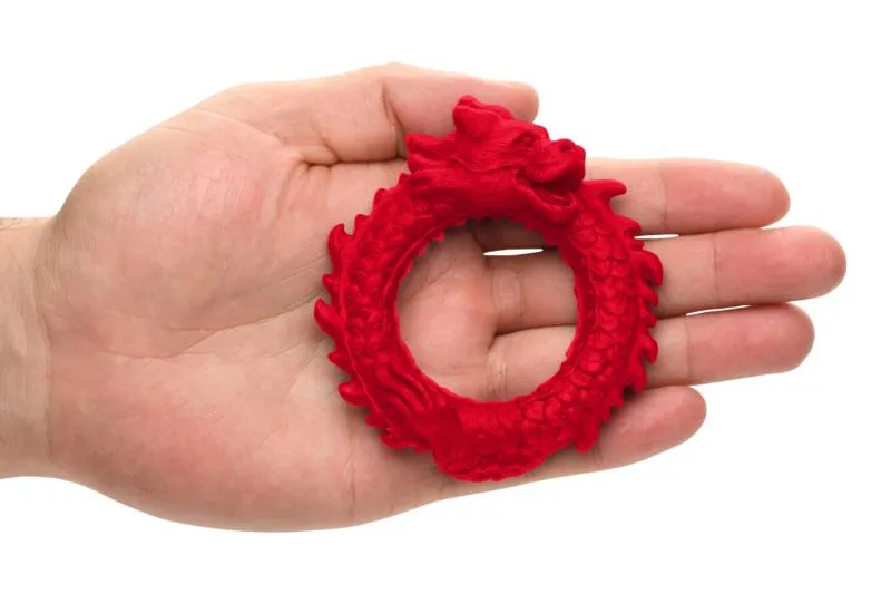 XR Brands - Aufstieg des Drachen Silikon Penisring - Rot
