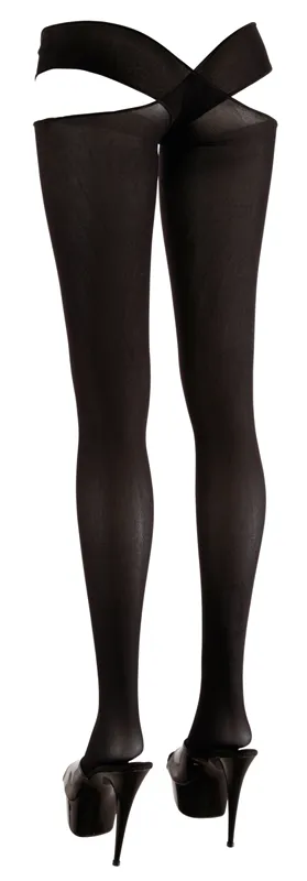 Cottelli Collection - Strumpfhose mit offenem Schritt in Schwarz