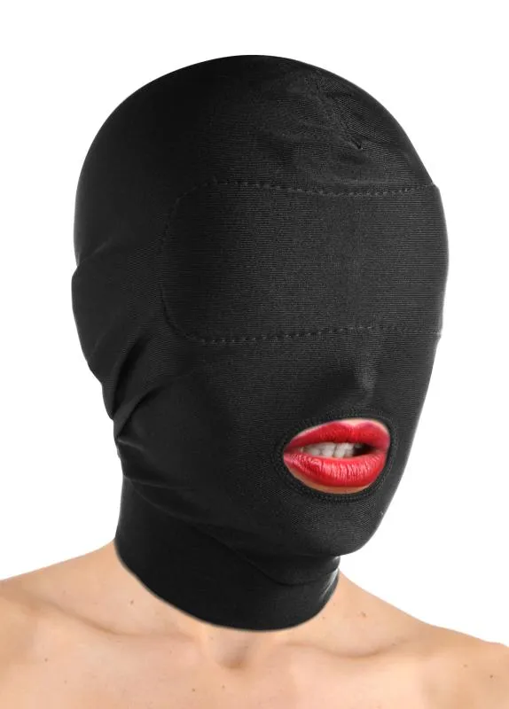 XR Brands - Offener Mund Maske mit gepolsterter Augenmaske - Schwarz