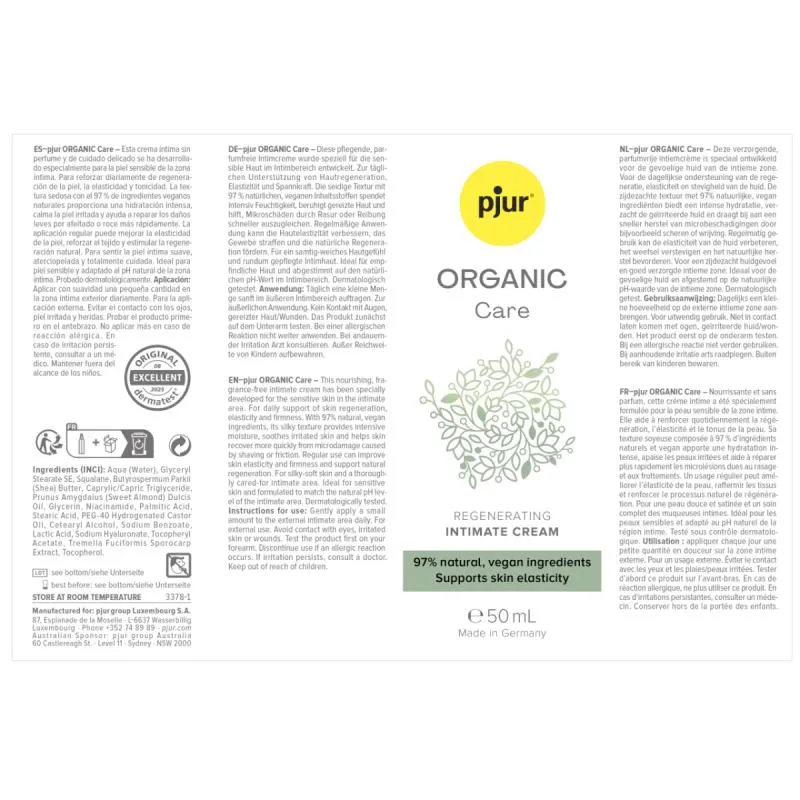 Pjur - ORGANIC Care Intim Creme - 50ml