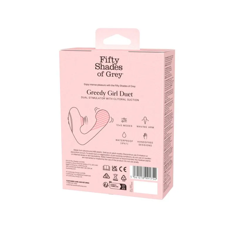 Fifty Shades of Grey - Greedy Girl Duet Druckwellen-Vibrator - Schwarz
