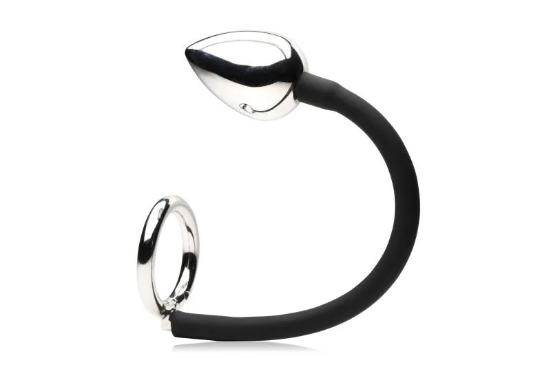 Master Series »Tug + Plug« Penisring mit Analplug