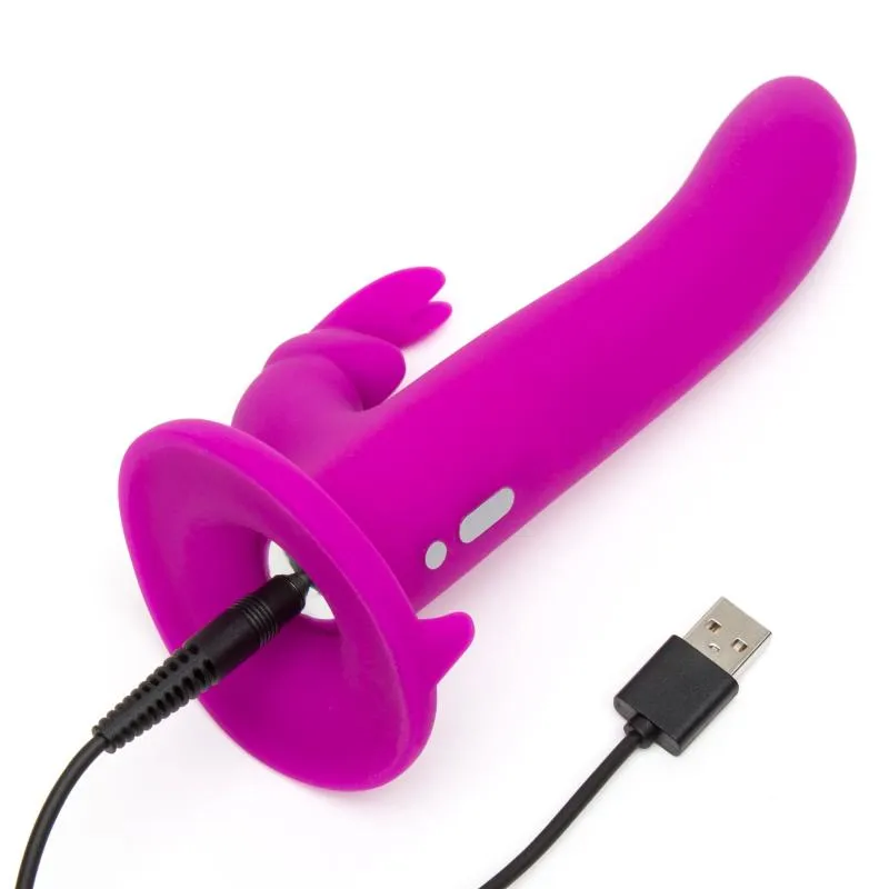 Happy Rabbit – Vibrations-Strap-On Set – Magenta