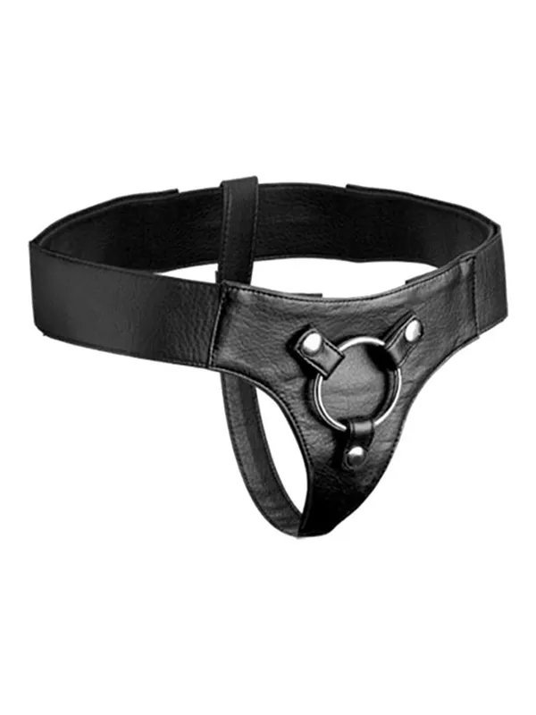 Strap U - Strap-on Harness aus Leder in Schwarz