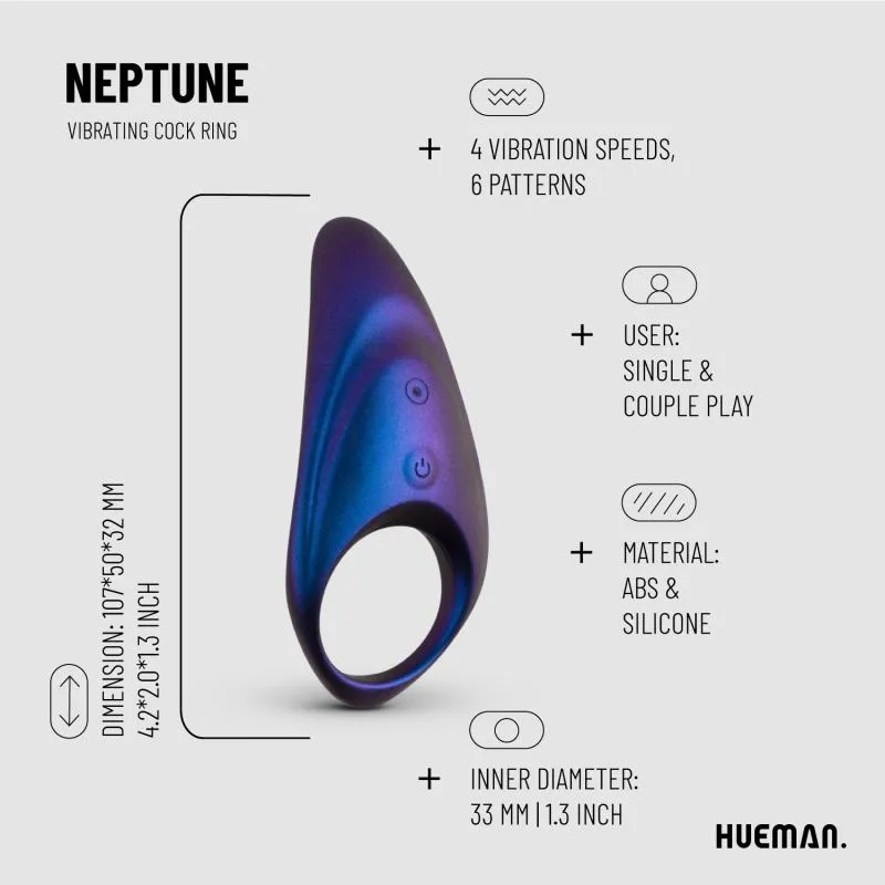 Hueman »Neptune« Penisring mit Vibration & Fernsteuerung