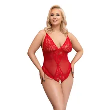 Bodysuit mit offenem Schritt - Rot Bodysuit mit offenem Schritt - Rot