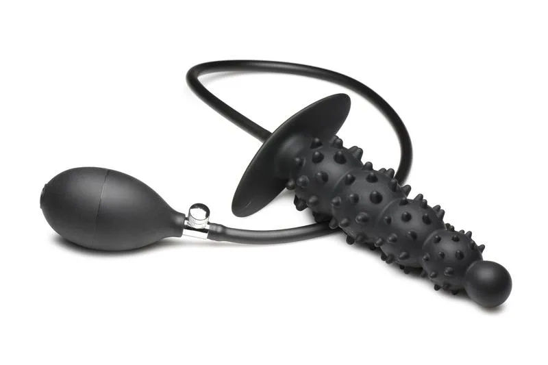 Master Series - Gerippter aufblasbarer Analdildo - Schwarz