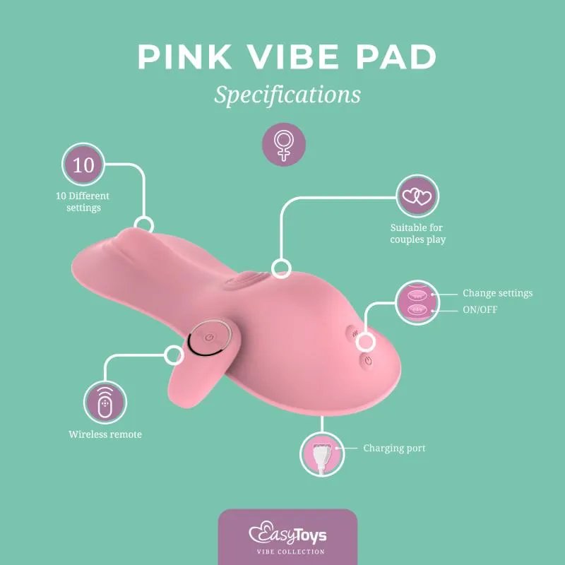 EasyToys – Vibe Pad Klopf- und Vibrationspad mit Fernbedienung – Rosa