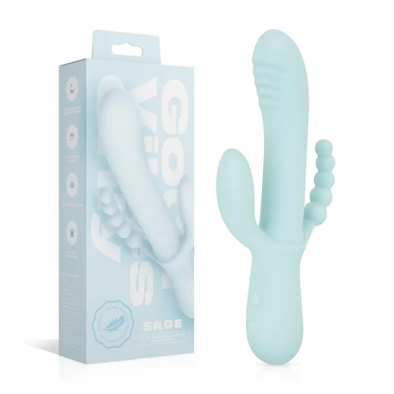 Good Vibes Only - Triple Stimulation Vibe - Soft Silicone - Blau