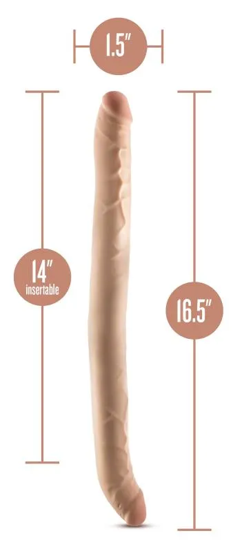 Dr Skin - Dr. Skin Plus 16,5” Biegsamer Doppel-Dildo Beige