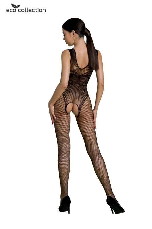 Catsuit mit offenem Schritt schwarz