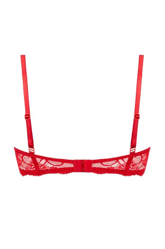 Christine - Spitzen Viertel Cups BH Marzia - Rot