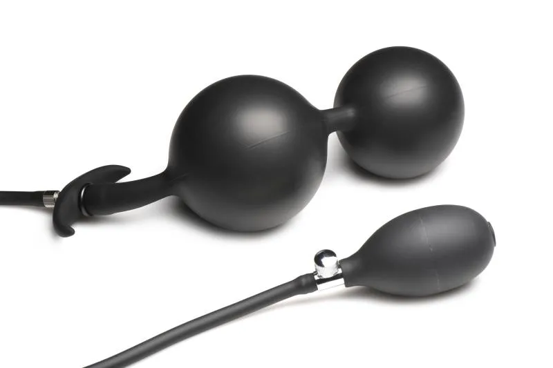 Aufblasbarer Silikon-Analplug - Schwarz