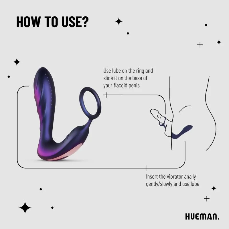 Hueman »Black Hole« Analvibrator mit Penisring