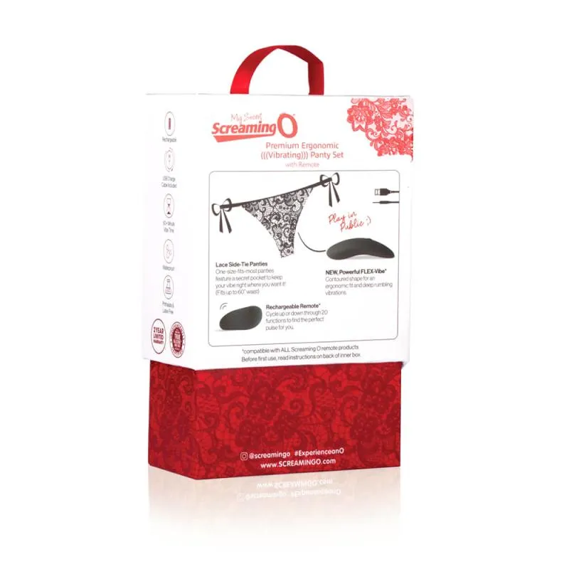 The Screaming O - Premium Ergonomic Remote Panty Set Black