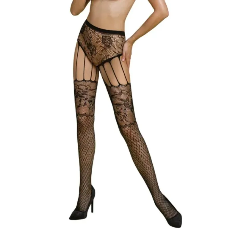 Passion ECO - S004 Bodystocking - Schwarz