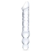 Glas - Double Ended Glass Dildo with Anal Beads Glas - Double Ended Glass Dildo with Anal Beads