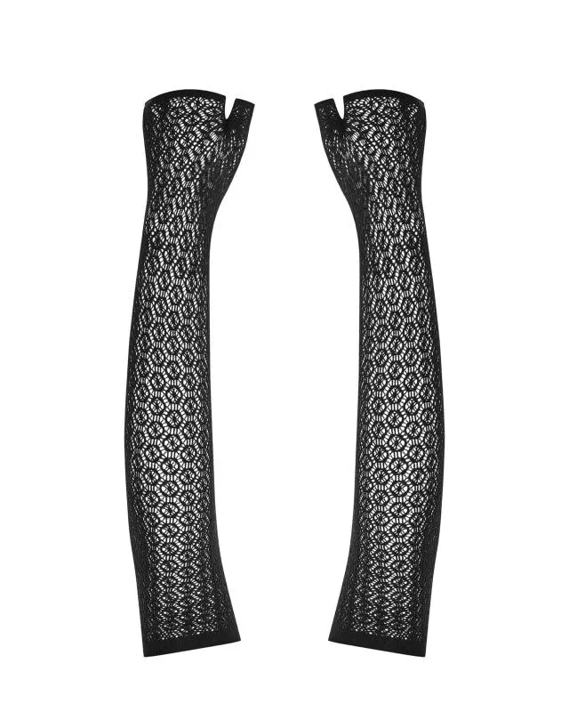 Obsessive - A772 Spitzenhandschuhe - Schwarz