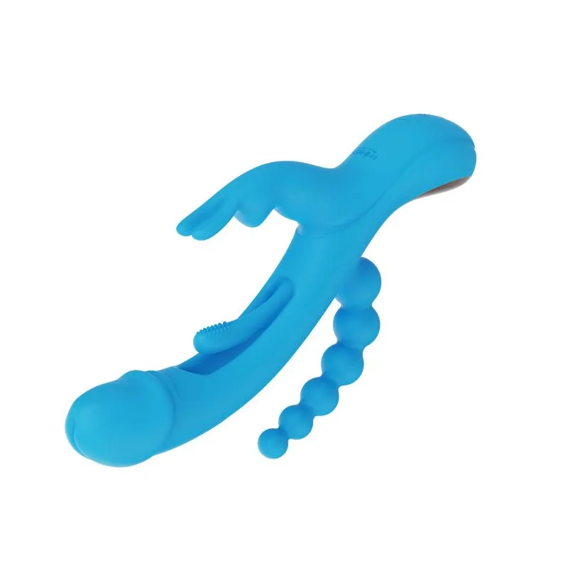 HoneyPlayBox - Trilux Kinky Finger Rabbit Vibrator - Blau