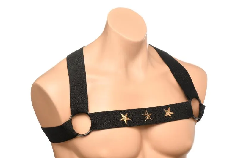 XR Brands - Brustgeschirr mit Armbändern - Schwarz