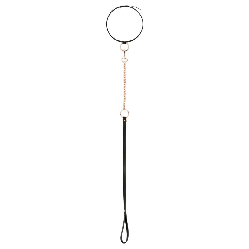 Rosy Gold - Halsband mit Leine - Schwarz