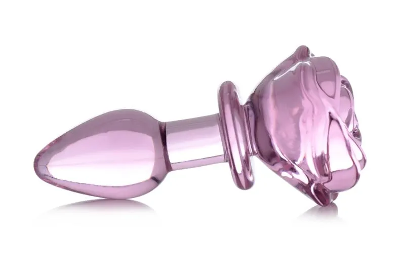BOOTY SPARKS - Glas-Rosen Analplug Klein - Rosa