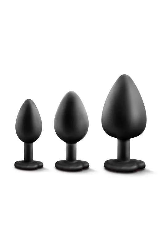 Blush - Luxe Bling Plug Trainingsset Schwarz mit Roten Edelsteinen