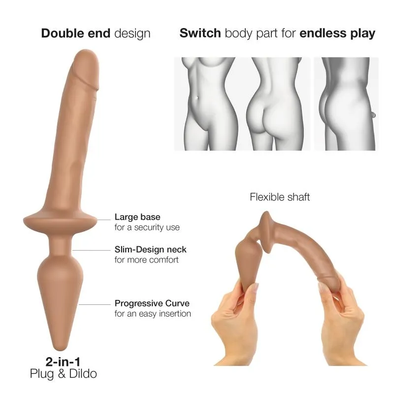 Strap-On-Me - Switch Plug-in Realistic Dildo Caramel L