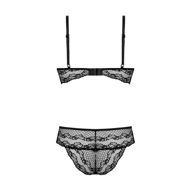Christine - Fleur Spitzen-BH-Set ouvert - Schwarz