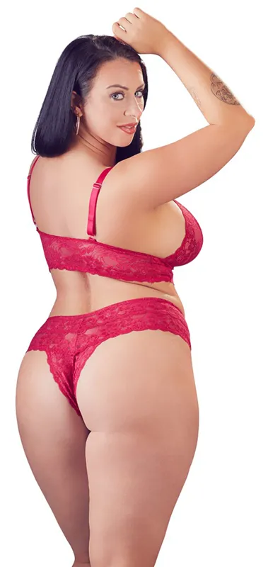 Cottelli Collection - Kruisloze Kanten Lingerieset