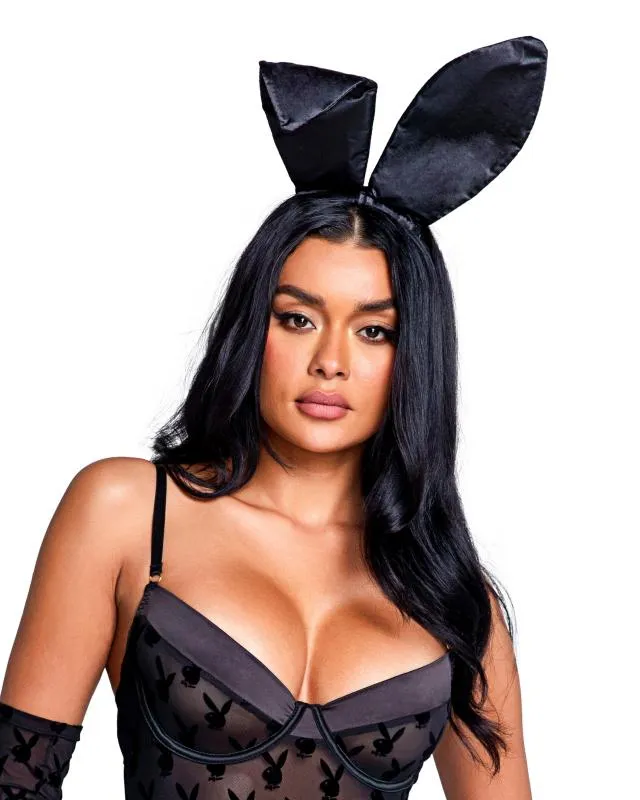 Playboy Lingerie - Satin Bunny Ears - Schwarz