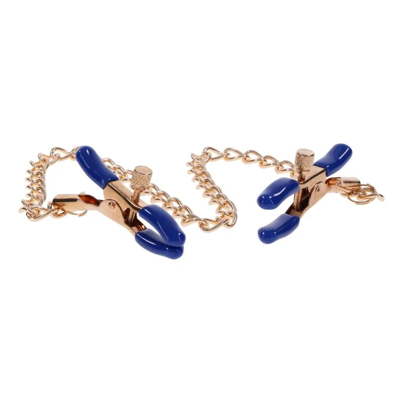 Cougar Brustwarzenklemmen mit Kette - Gold