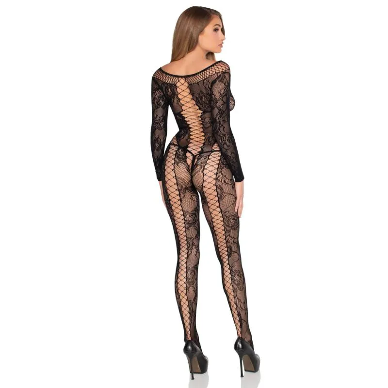 Leg Avenue - Spitzen Bodystocking - Schwarz