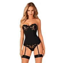 Obsessive - Luxus-Strapskorsett Editya - Schwarz Obsessive - Luxus-Strapskorsett Editya - Schwarz