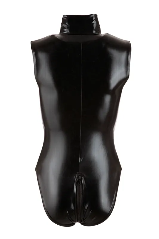 Wetlook Body mit Langem Reißverschluss