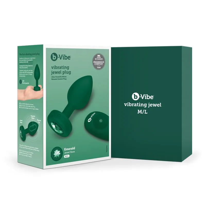 B-Vibe - Vibrating Jewel Plug M/L Emerald