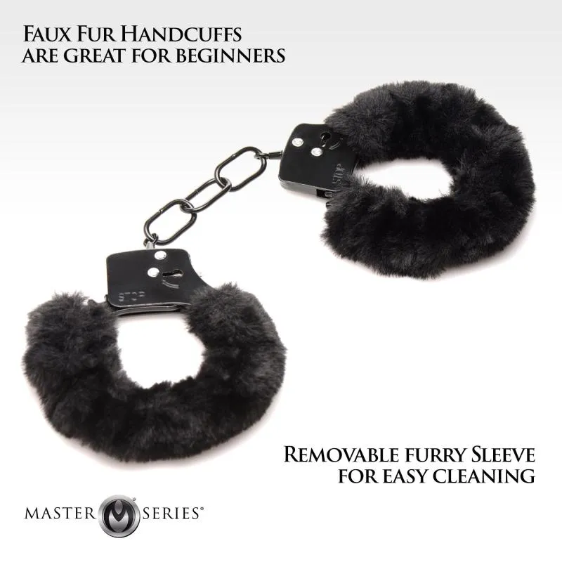 XR Brands - Cuffed In Fur Handschellen - Schwarz