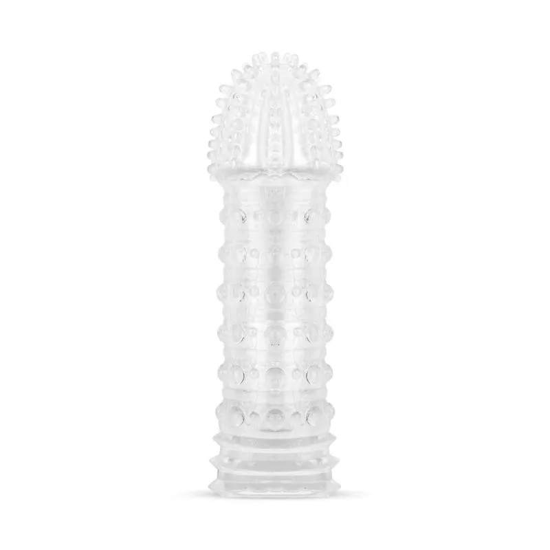 Gerippte Penis-Hülle - Transparent