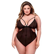 Baci - Sexy Crotchless Mesh Teddy Black Queen Baci - Sexy Crotchless Mesh Teddy Black Queen