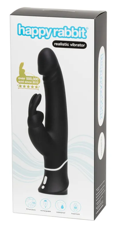 Happy Rabbit – Realistischer Rabbit-Vibrator – Schwarz