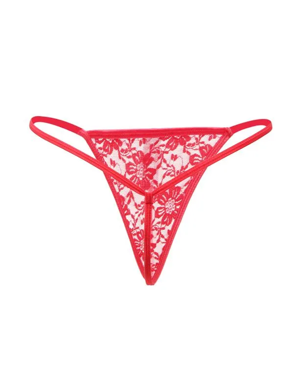2er-Pack Spitzen-Tangas - Rot