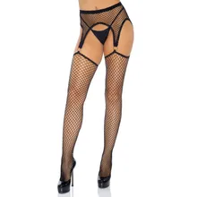 Netzstrümpfe mit Strumpfhalter - Schwarz Netzstrümpfe mit Strumpfhalter - Schwarz